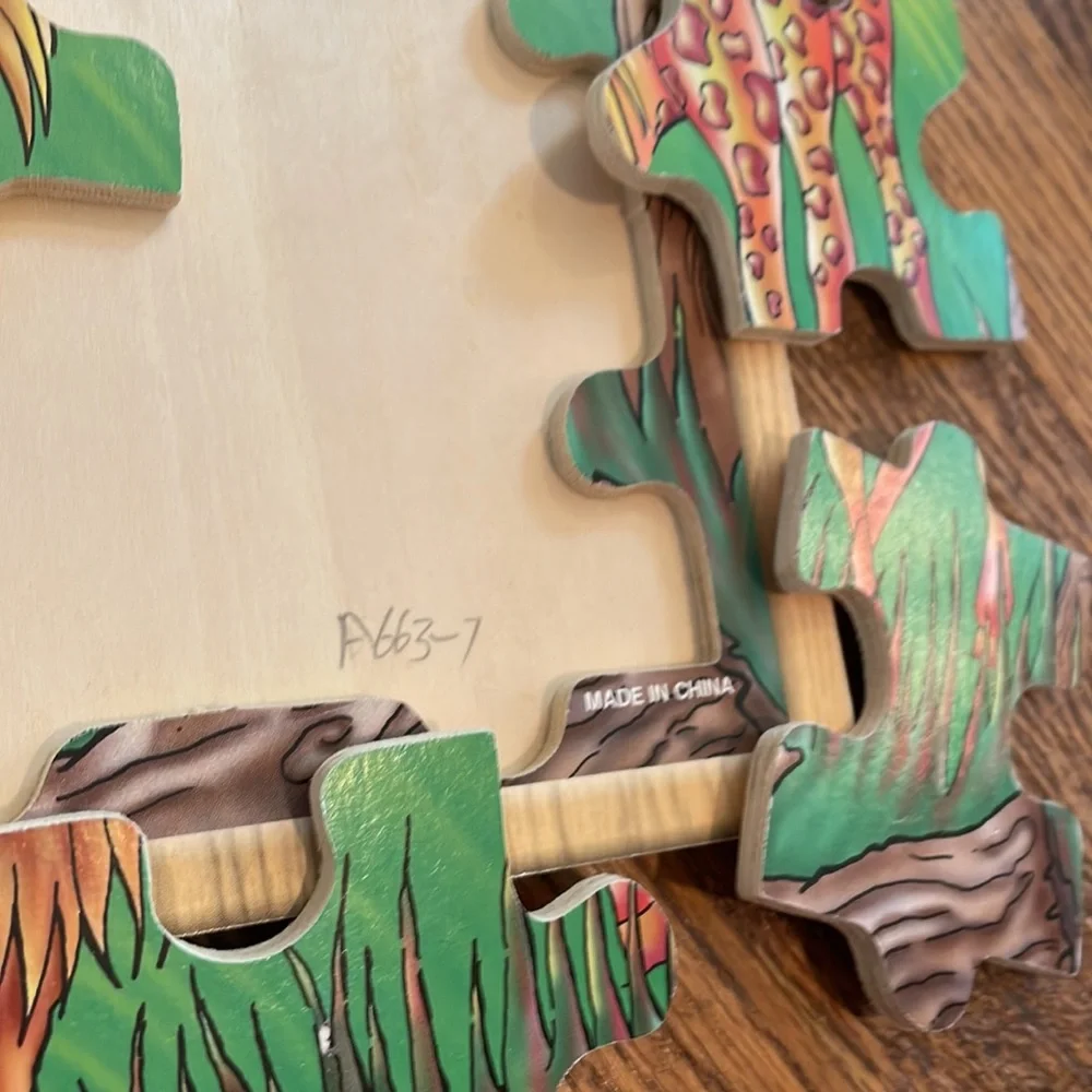 Vintage 1999 | Sky Kids | Wooden Puzzles | Set of 3 Farm Jungle Dinosaurs